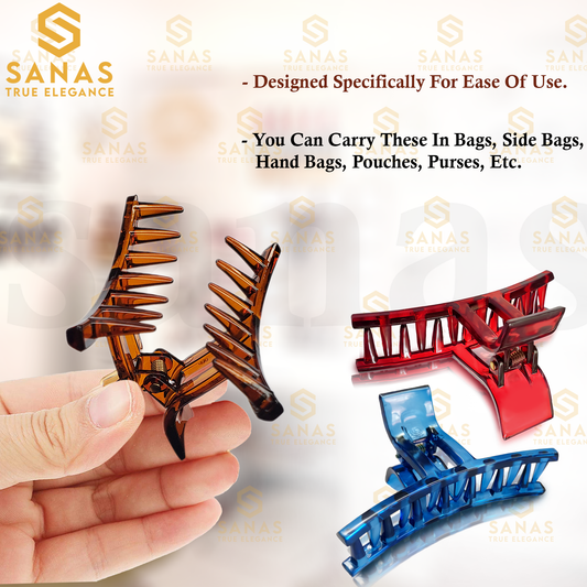 Sanas Hair Clutcher Clips Big T Shape - 4Pcs