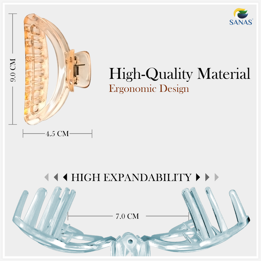 Transparent butterfly claw hair clips for women – Sanas 3 pieces