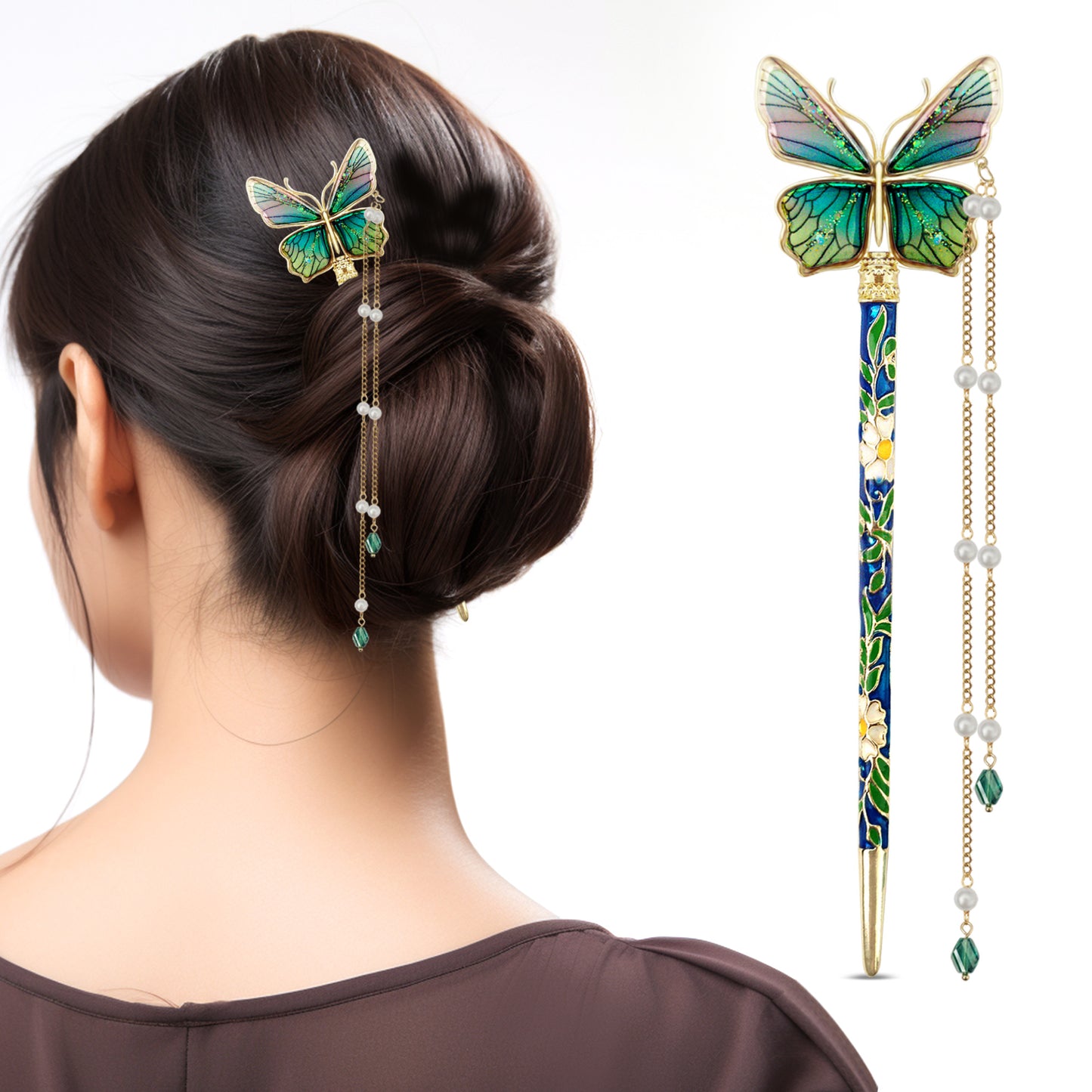 Sanas Resin Butterfly Juda Hair Stick - 1Pc