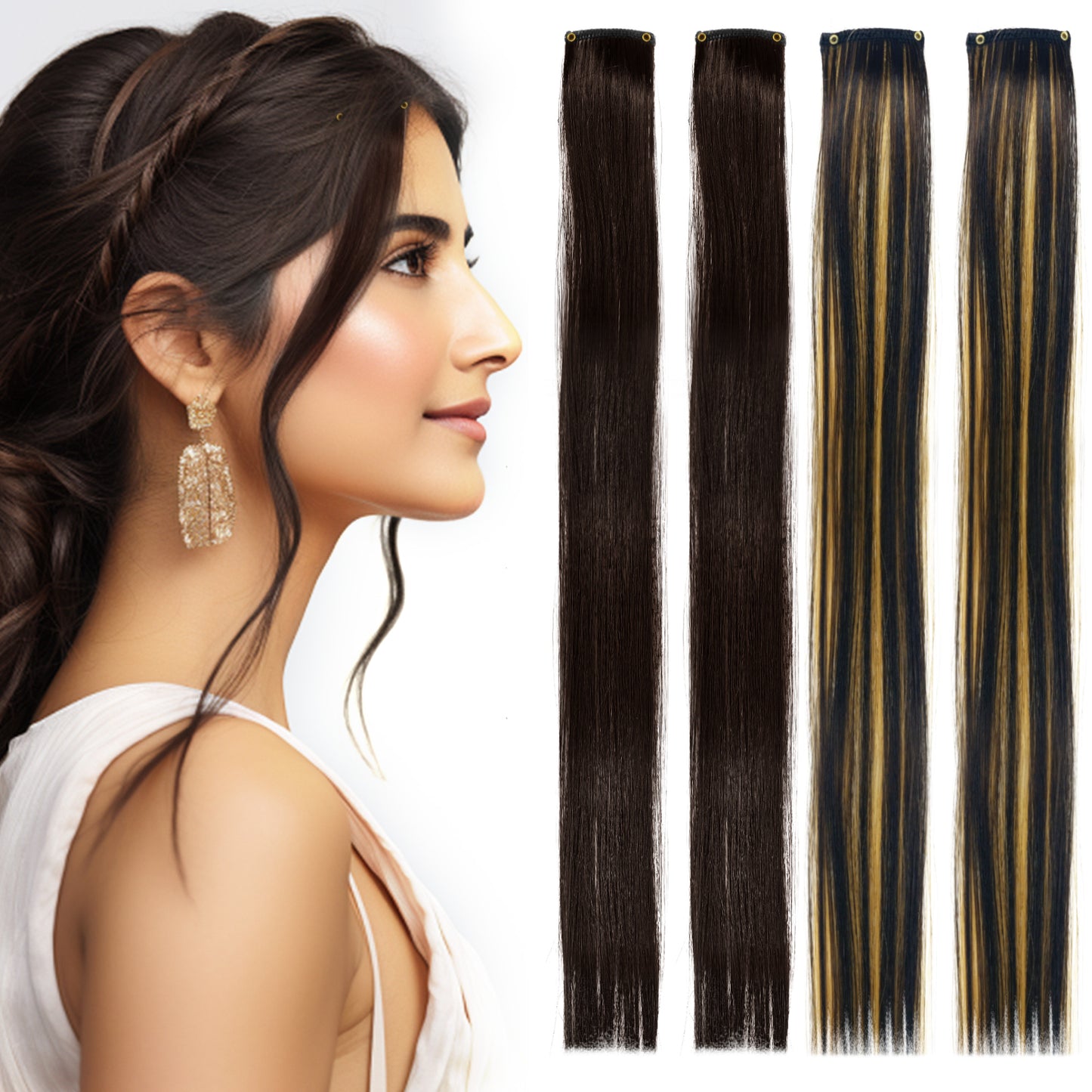 Multicolor Blonde & Brown Hair Streaks
