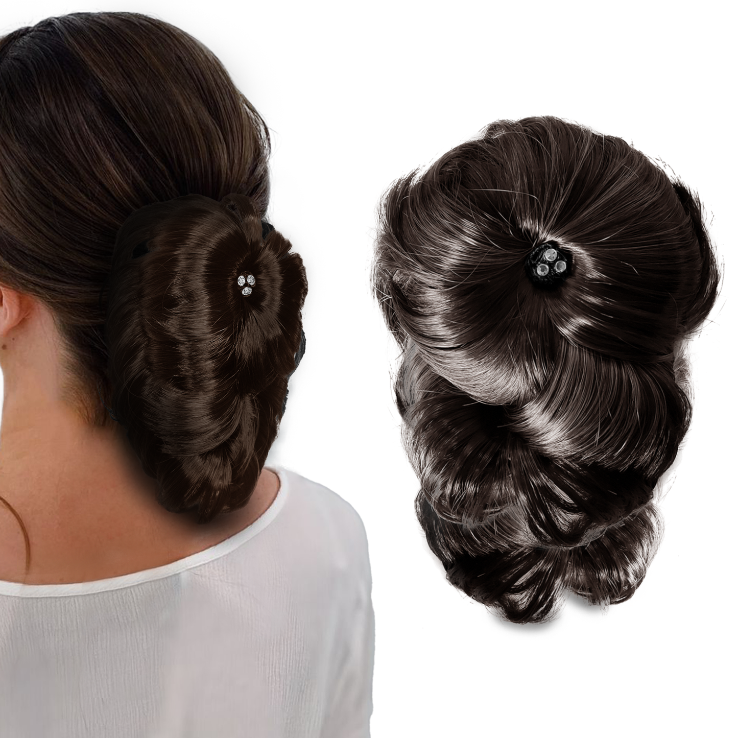 Hair Bun With Back Pin