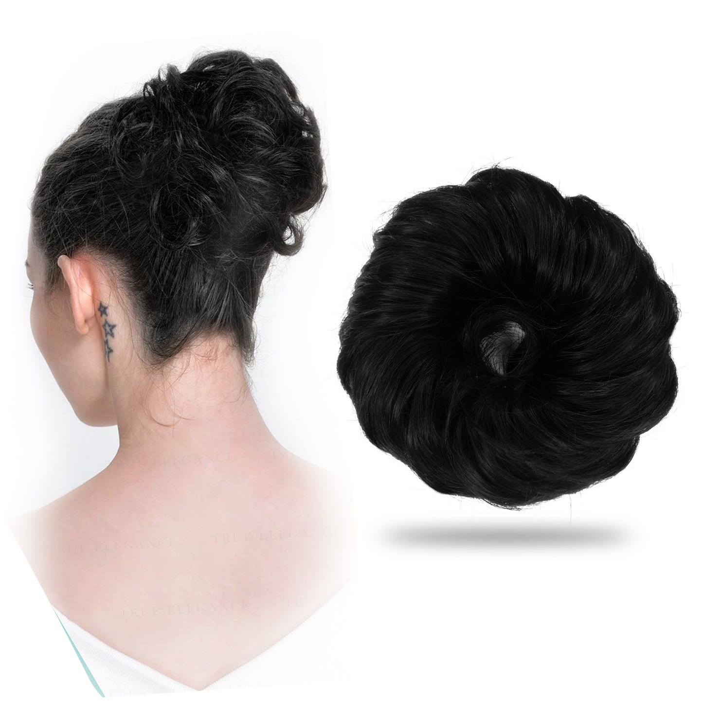 Sanas Bun Rubber Bands Extension Black - 2Pcs