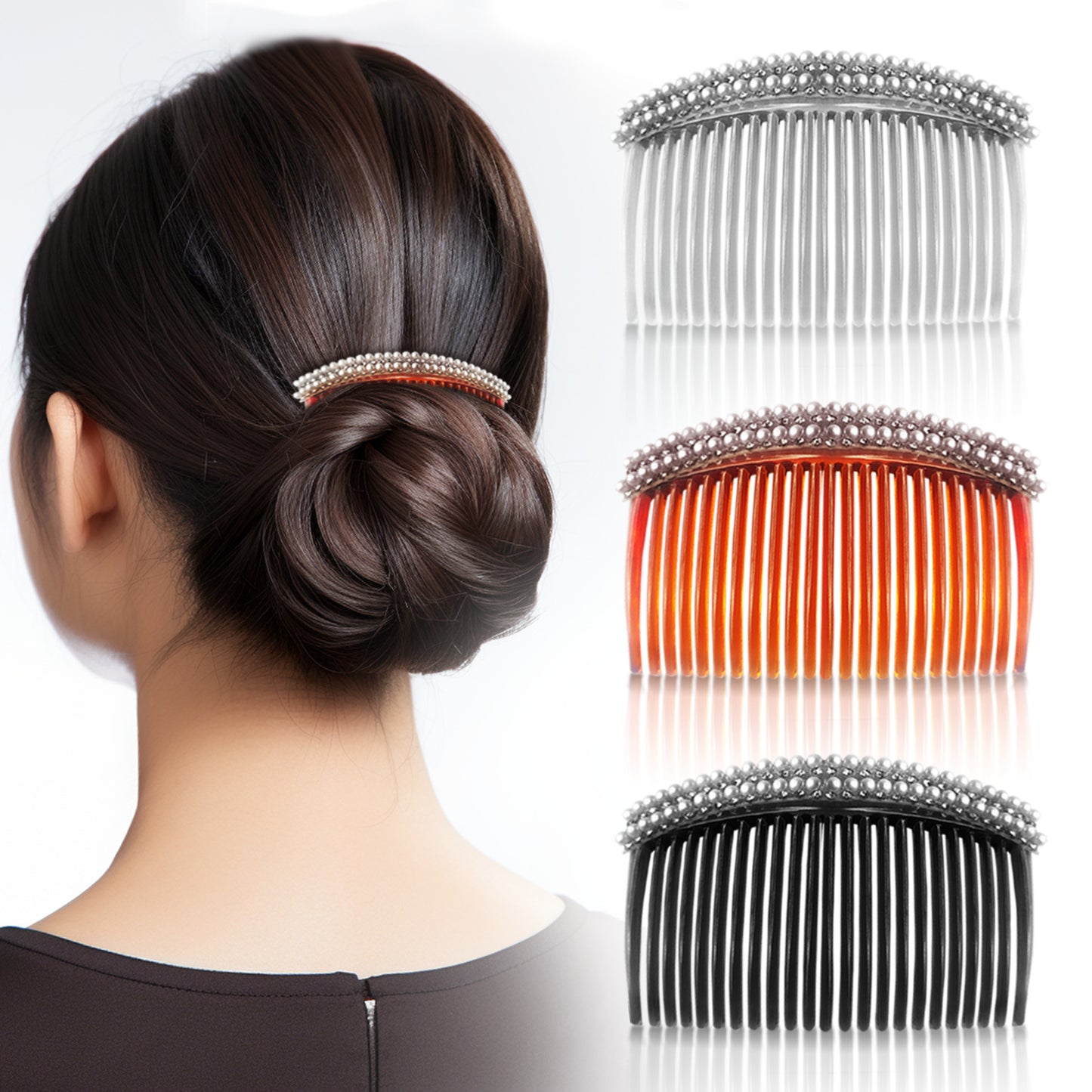 Sanas Pearl Side Hair Comb - 3Pcs