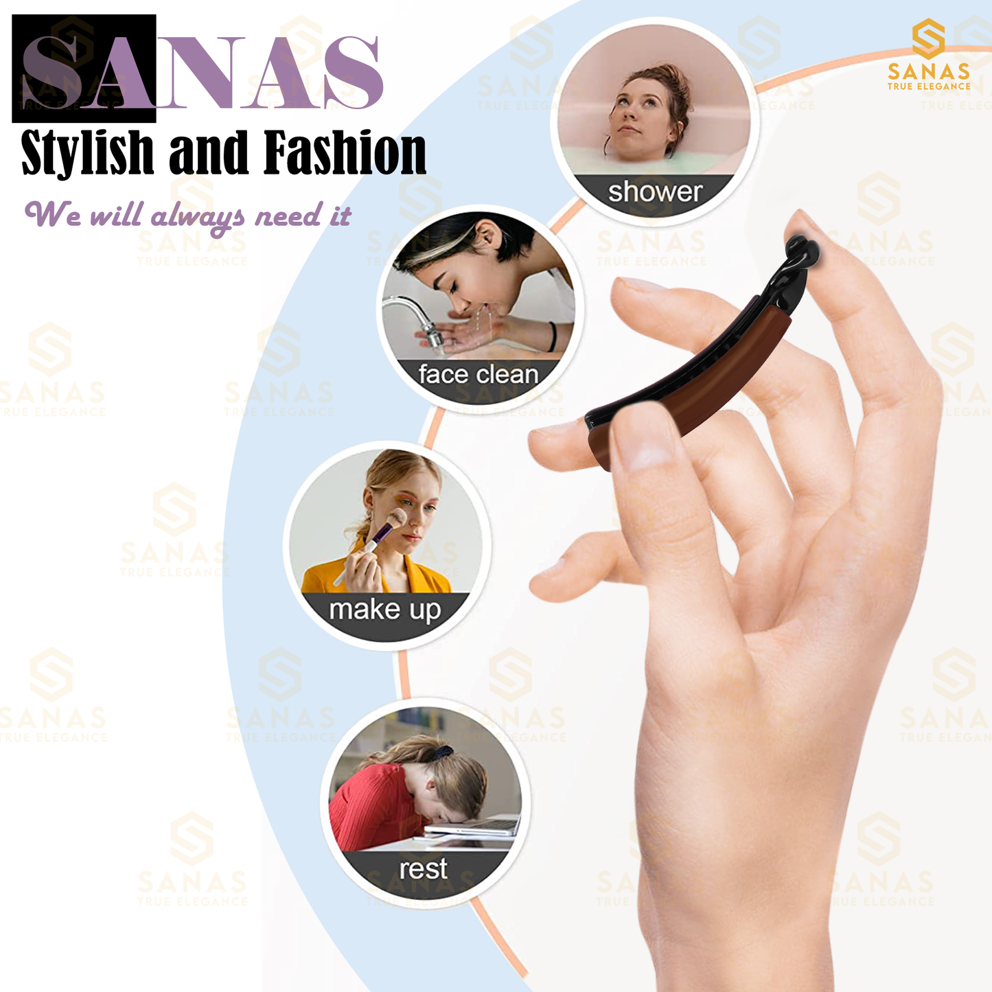 Sanas Large Banana Hair Clutchers - 2Pcs