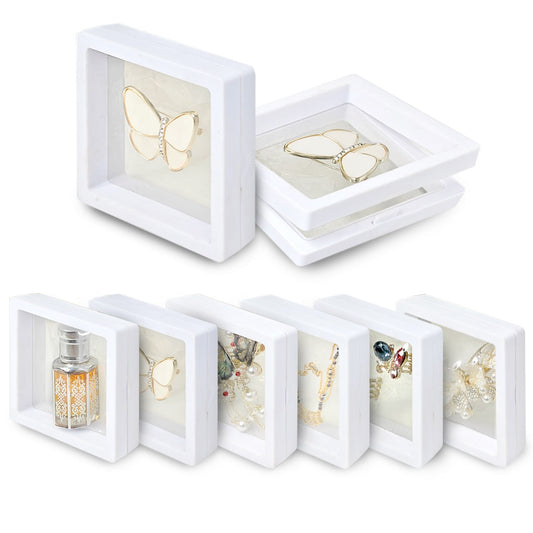 Sanas Floating Display Frame Acrylic White Shadow Box(6Pcs)