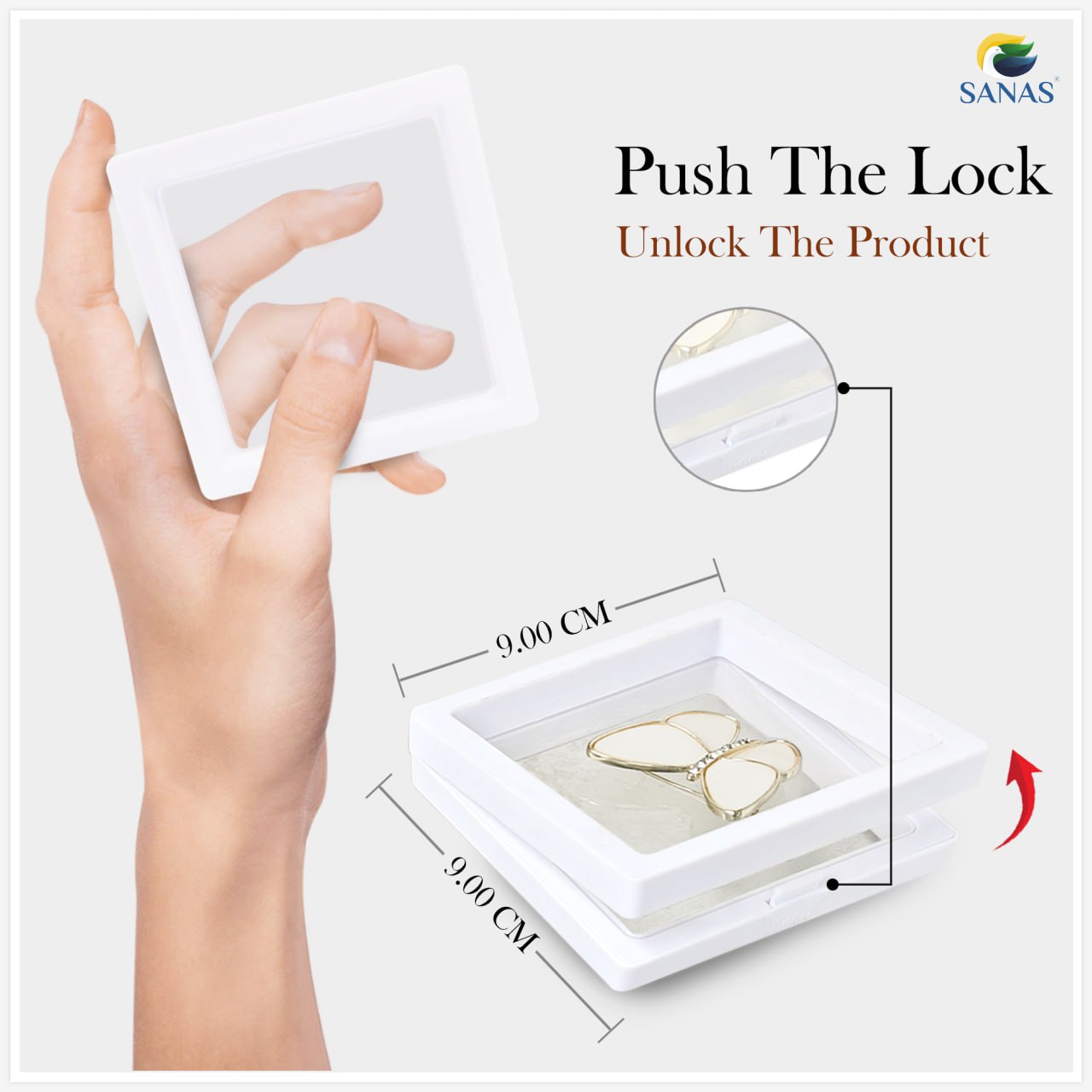 Sanas Floating Display Frame Acrylic White Shadow Box(6Pcs)