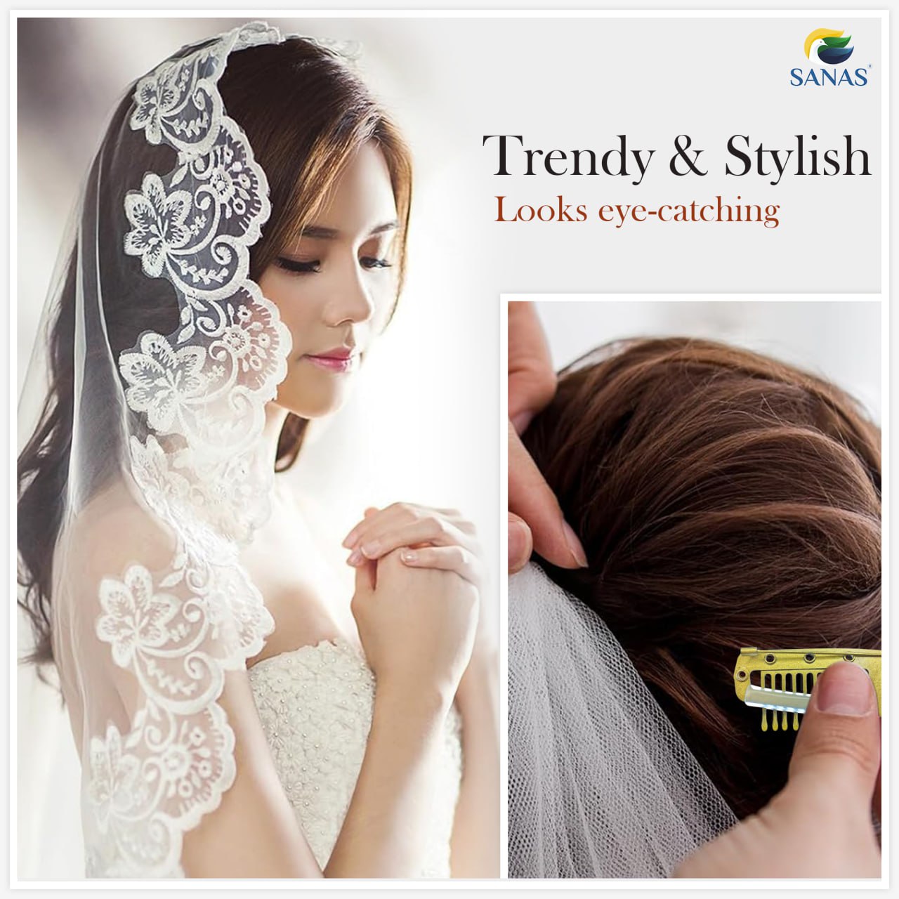 Golden Hair Extension, Hijab & Dupatta Clips