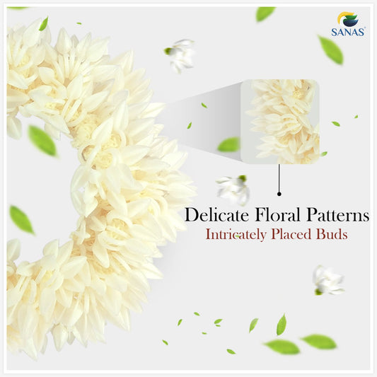 Sanas Gajra For Hair Accessories For Women Scented Mogra Gajra For Hair 2pcs (White)