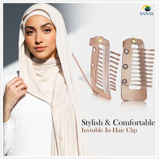 Hair Extension Clips For Dupatta, Hijab - Brown