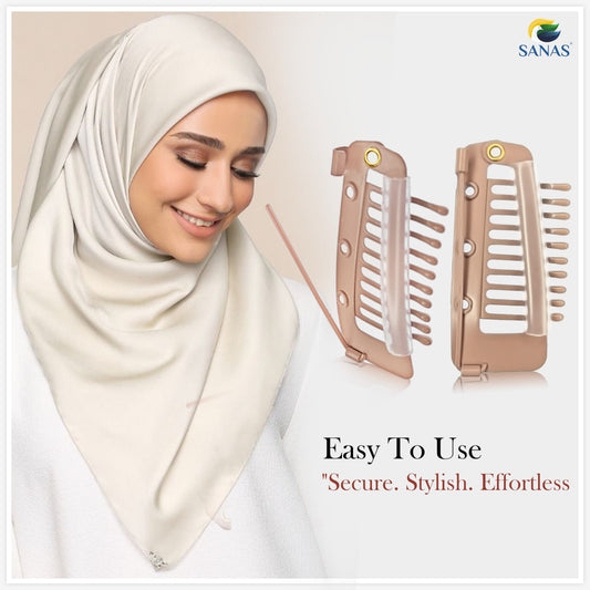 Hair Extension Clips For Dupatta, Hijab - Brown