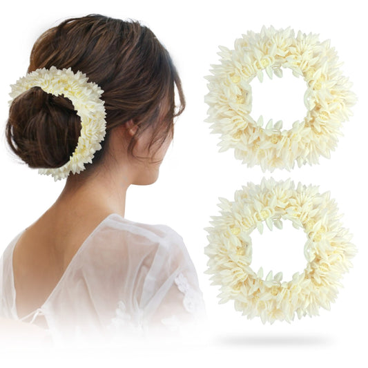 Sanas Gajra For Hair Accessories For Women Scented Mogra Gajra For Hair 2pcs (White)