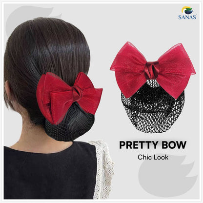 SANAS (1 Pc) Hair Clip Juda Net Shiny Red Mesh Pattern Hair Accessories for Women (1 Pc)