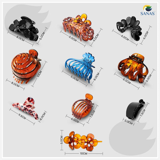 Acrylic Hair Claw Clips for Women Big Clutcher for Thick & Thin Hair Stylish Hair Accessories Gift Set for Women Pick Any 4 Premium Acrylic Claw Clips