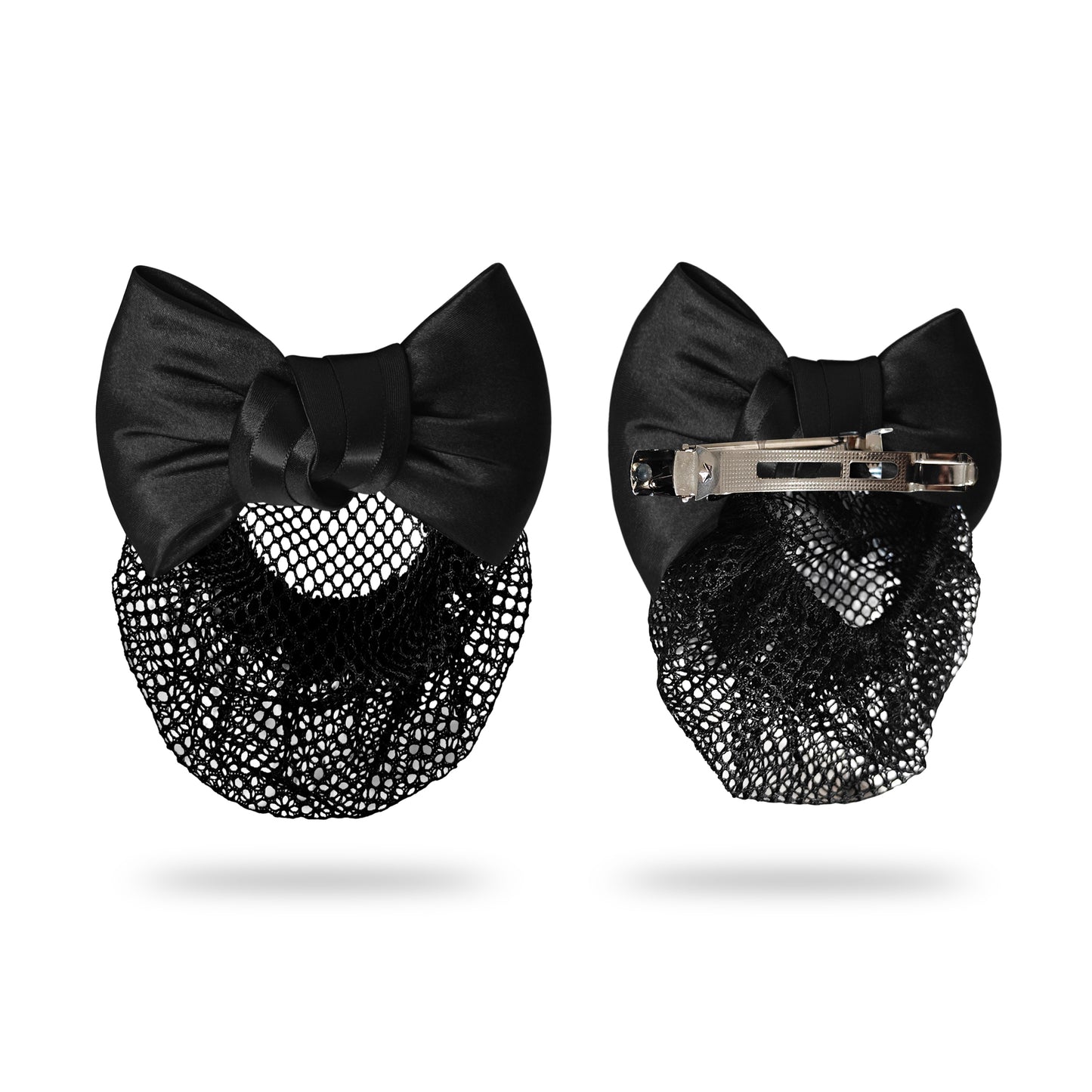Sanas Plain Barrette Bow Net (Jet Black) 1 Pc