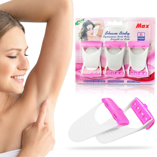 SANAS (6 Pcs) Women Disposable Plastic Hair Razor and Bikini Shaving Razor for Women Pack of 1 (6 Pcs)