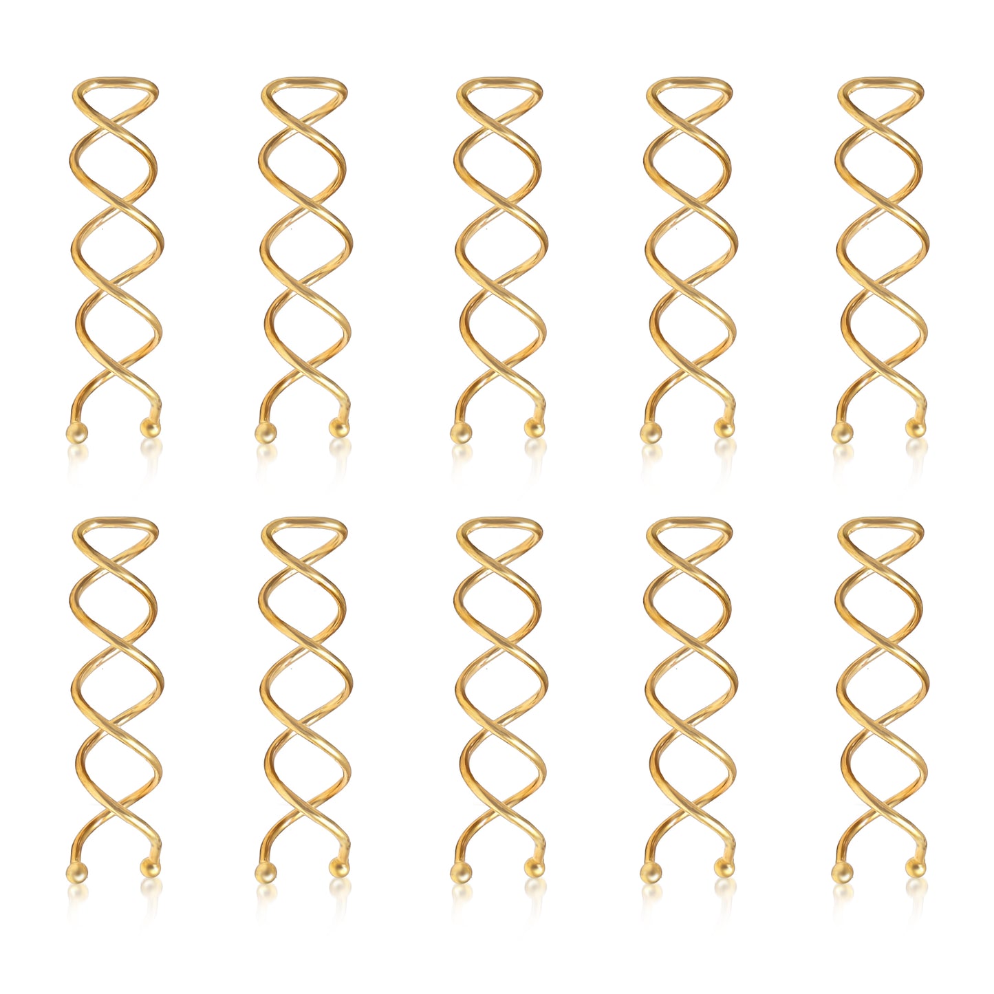 Sanas Spiral Hair Pins Golden 10 Pcs