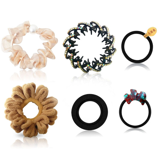 Premium Hair Ties for Women and Hair Scrunchies for Women Combo Pack