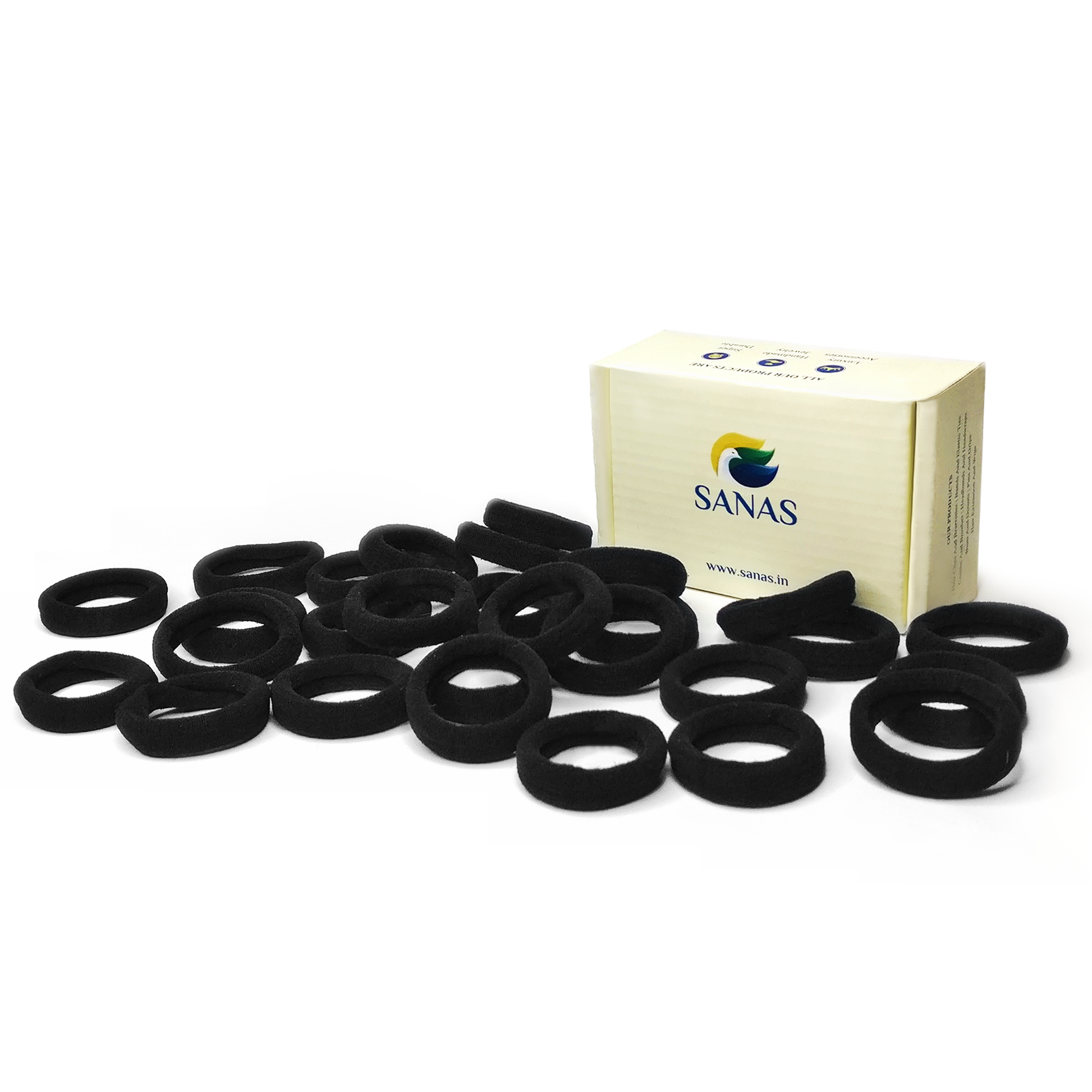 SANAS black hair bands for women and girls 30 pieces