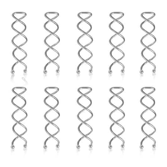 Sanas Spiral Silver Hair Clip 10 Pcs