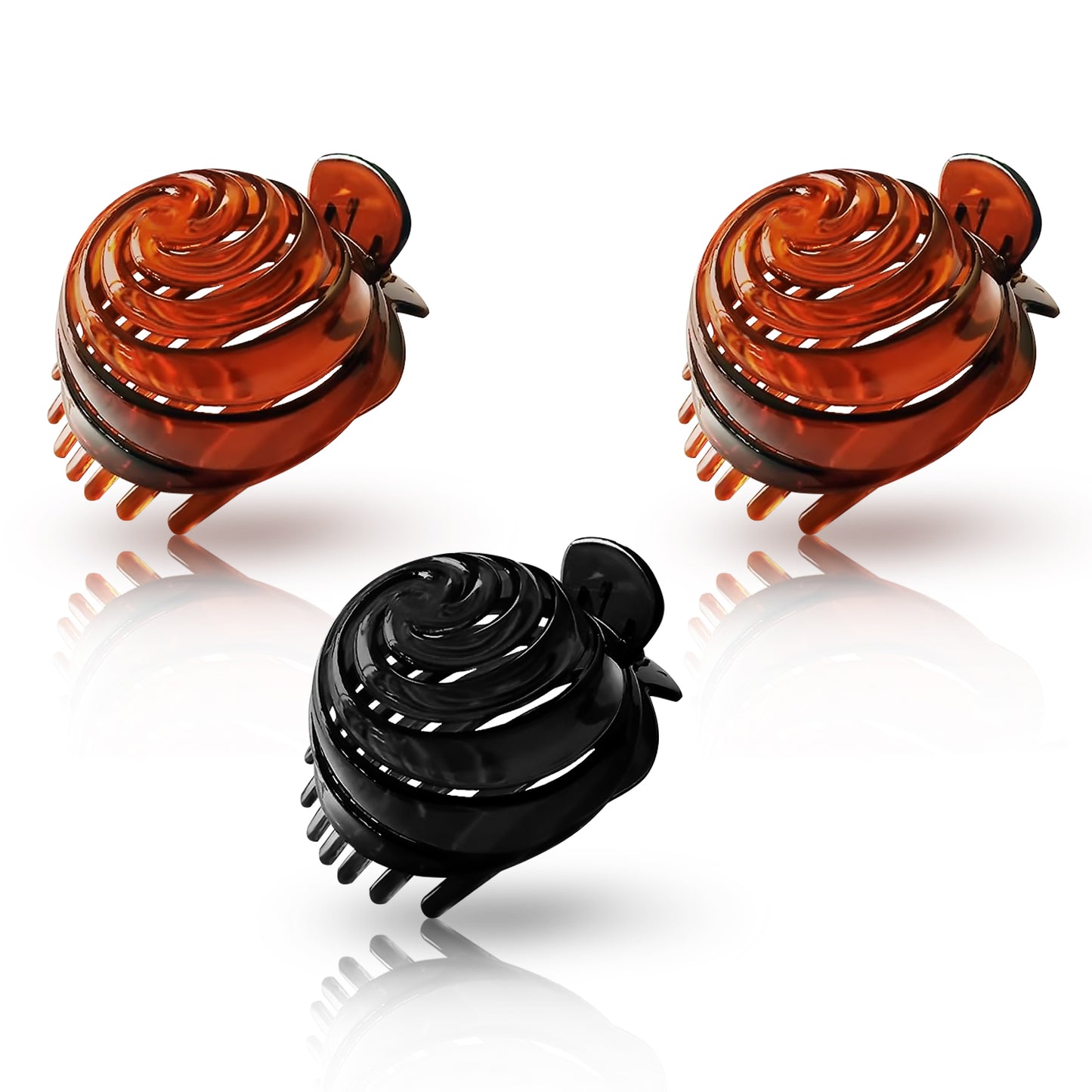 Sanas Hair Clips For Woman Spiral Shell Pattern Korean Clips (3Pcs)