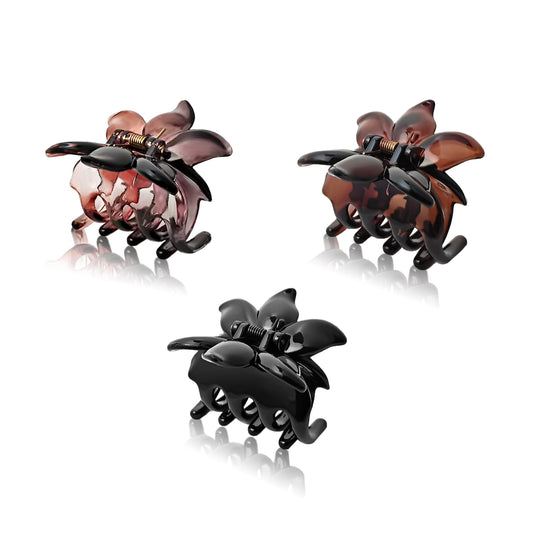 Sanas Flower Clips For Girls (3Pcs) Flower Clips For Women Hair Clips For Women Stylish Clutchers For Hair Claw Clip For Women Aesthetic Fashion Accessories For Girls Teenage (3Pcs)(3 Versatile Shades)