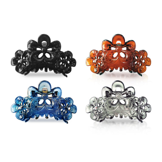 Transparent flower hair claw clip for women acrylic design