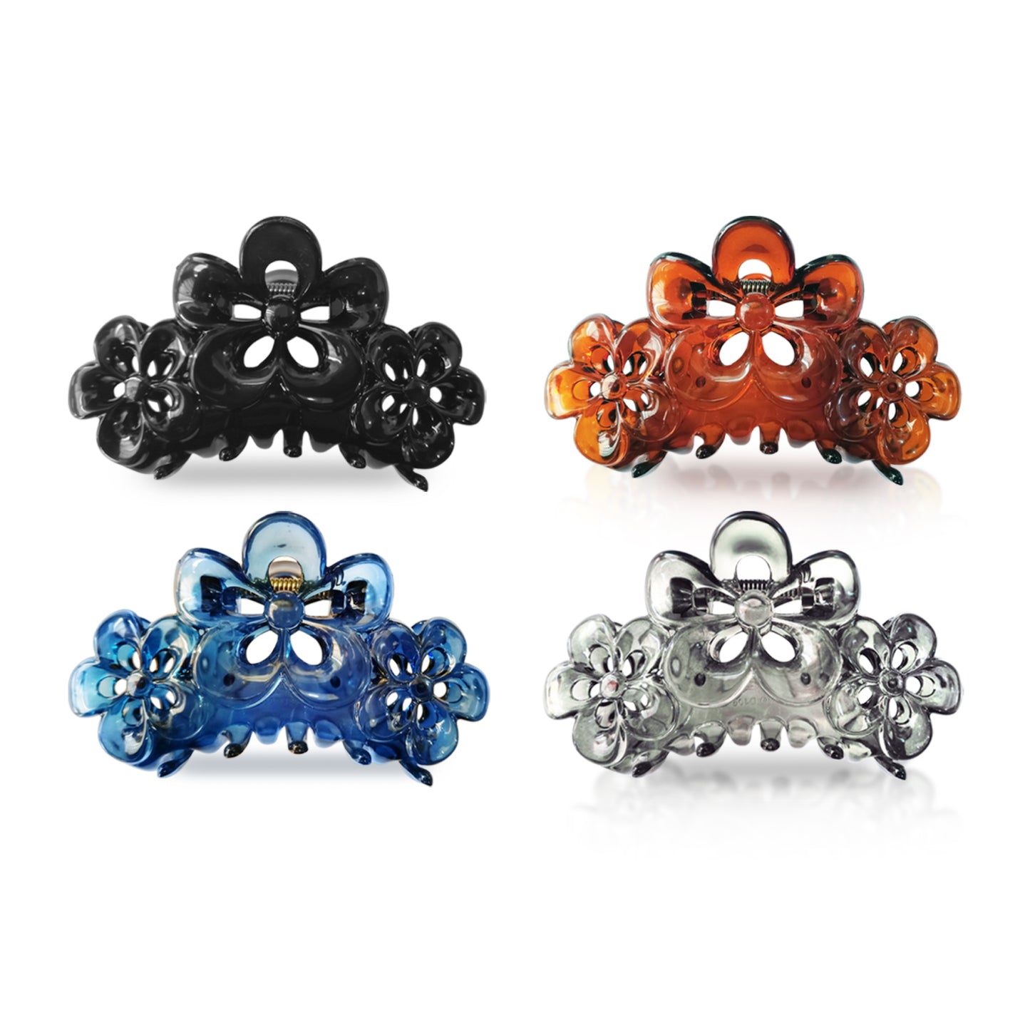 Transparent flower hair claw clip for women acrylic design
