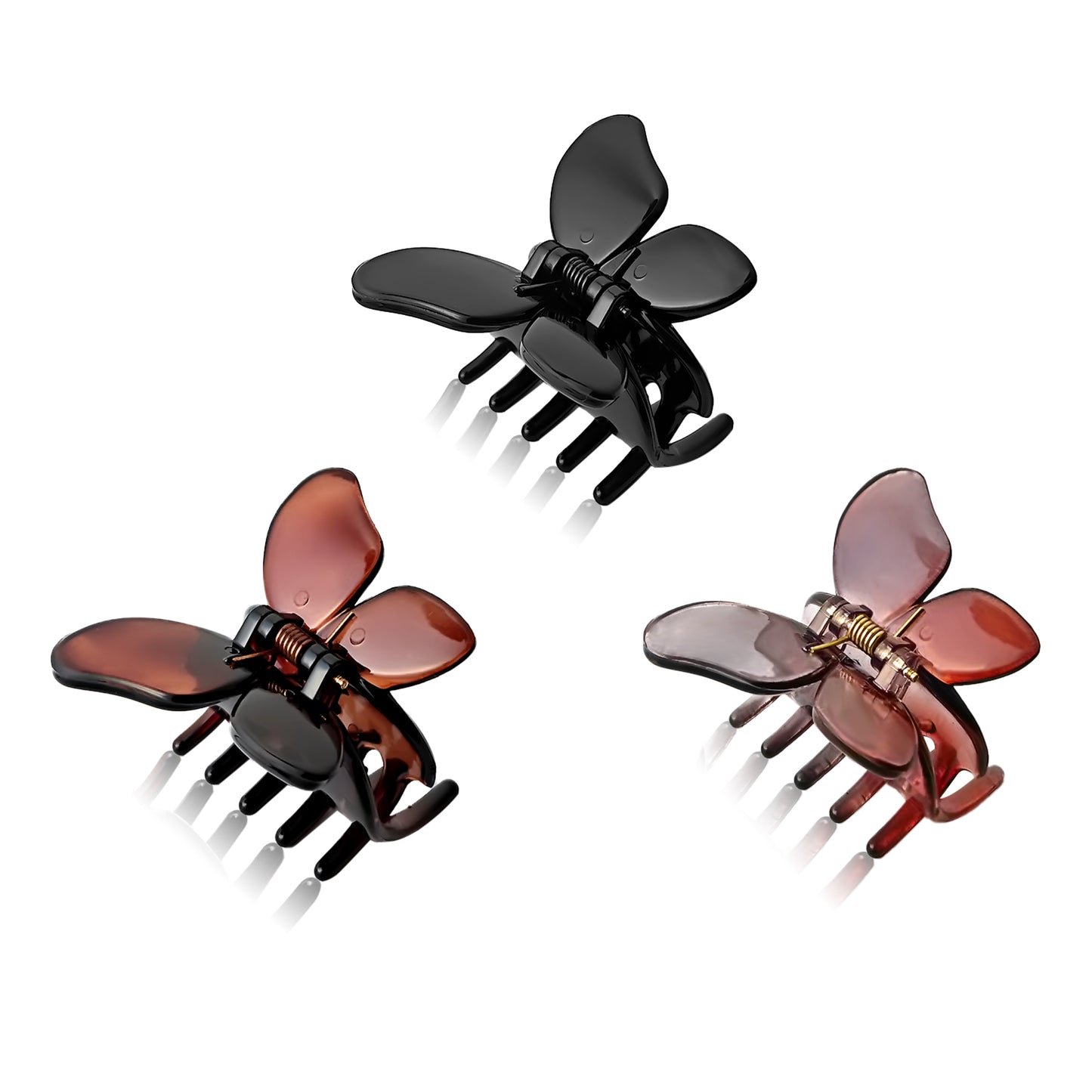 SANAS (3 Pcs) Butterfly Hair Claw Clips Stylish Aesthetic Clutchers Hair Accessories for Women and Girls Versatile 3 Shades (3 Pcs)