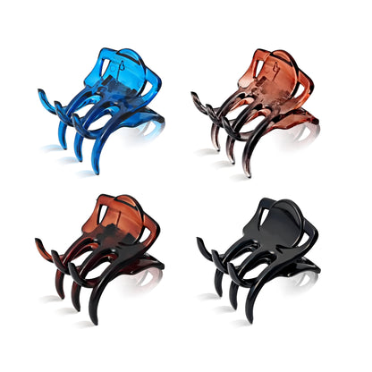 SANAS (4 Pcs) Korean Hair Claw Clips Stylish Aesthetic Clutchers Hair Accessories for Women and Girls Versatile 4 Shades (4 Pcs)