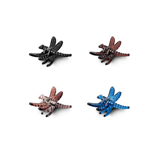 Sanas (4Pcs) Hair Clips For Girls Chic Dragonfly Clutchers For Hair Clips For Women Stylish Claw Clips For Women Aesthetic Cute Hair Accessories Fashion Accessories For Girls Teenage 4 Shades (4Pcs)
