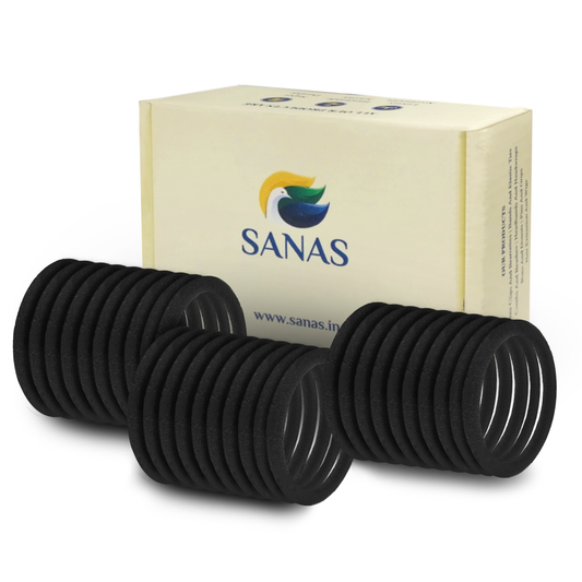 Sanas Black Korean Rubber Hair Band - 30Pcs