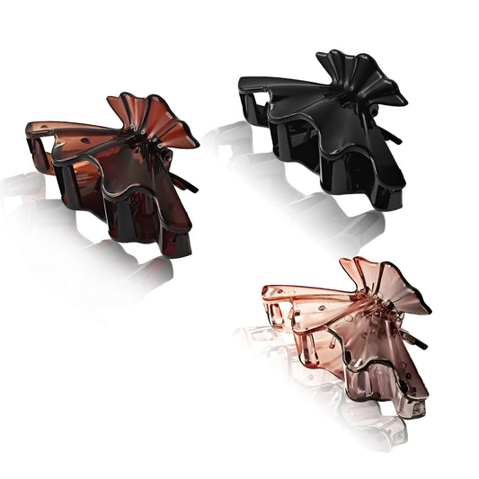 SANAS (3 Pcs) Shell Design Hair Claw Clips Stylish Aesthetic Clutchers Hair Accessories for Women and Girls Versatile 3 Shades (3 Pcs)