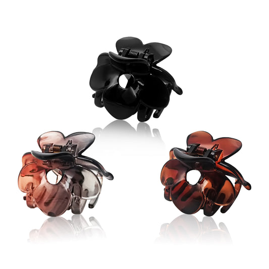SANAS (3 Pcs) Flower Hair Clips Stylish Clutchers Claw Clips Hair Accessories for Women and Girls Mixed Shade Set (3 Pcs)