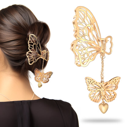 SANAS (2 Pcs) Metal Butterfly with Tassel Hair Accessories for Women and Girls (2 Pcs)