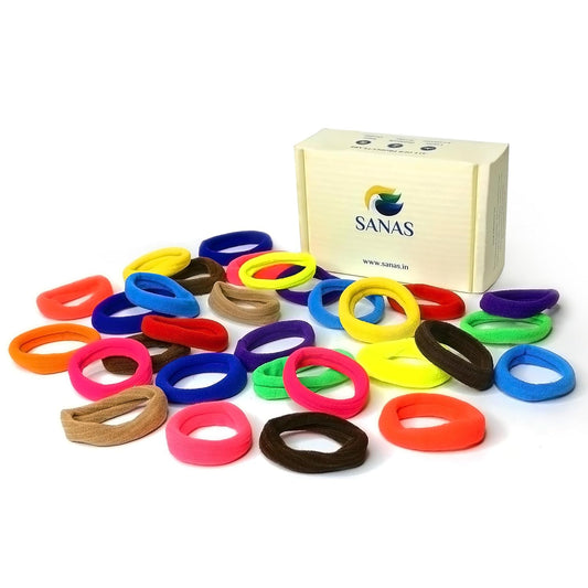 Sanas multicolor hair rubber bands 30 pcs soft elastic hair ties for women