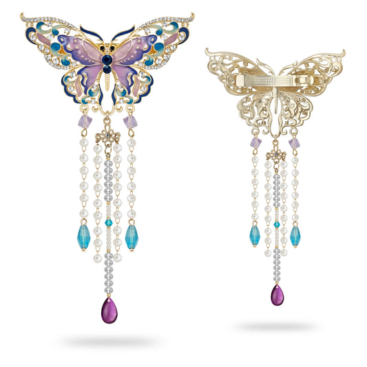 Sanas Multicolor Butterfly Barrette With Tassel 1 Pc