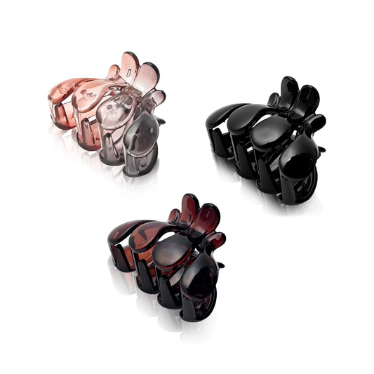 SANAS (3 Pcs) Stylish Plastic Hair Clutchers Trendy Unbreakable Cute Hair Accessories for Women and Girls Versatile 3 Shades (3 Pcs)
