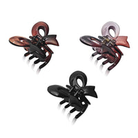 SANAS (3 Pcs) Bow Hair Clips Stylish Clutchers Aesthetic Claw Clips Hair Accessories for Women and Girls Black Brown and Dual Tone (3 Pcs)