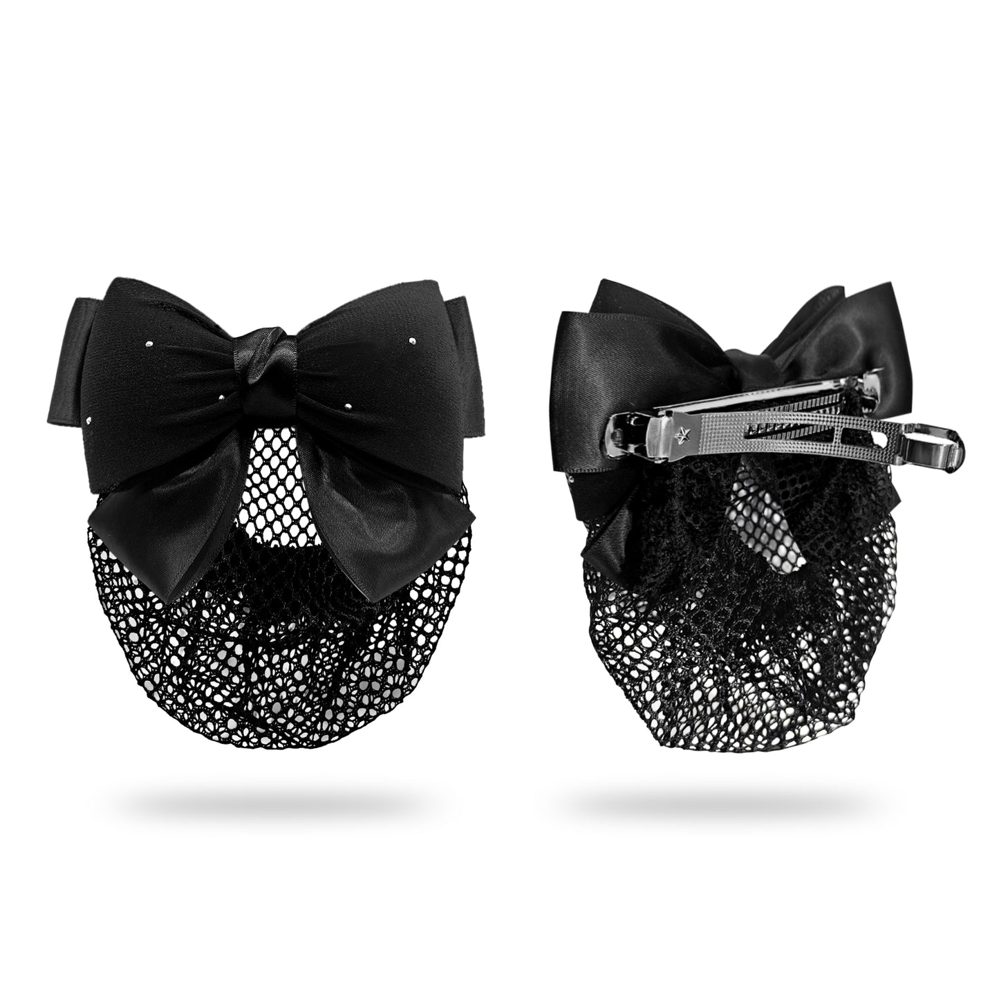 Sanas Hair Clip Juda Net Black For Women (Classic Black & Crystals)(1Pc)