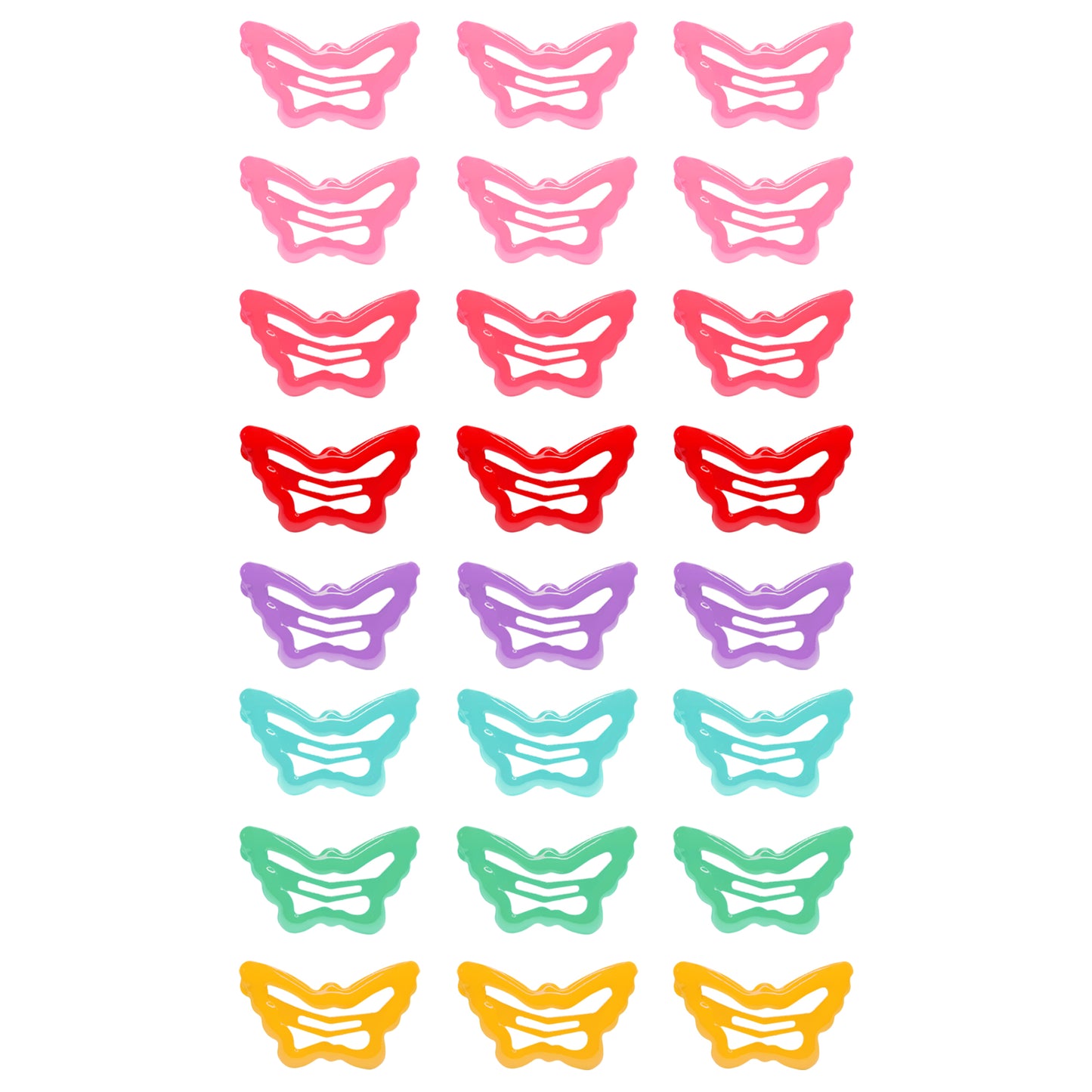 Sanas Butterfly Tic Tac Hair Clips 24Pcs Mixed Colors