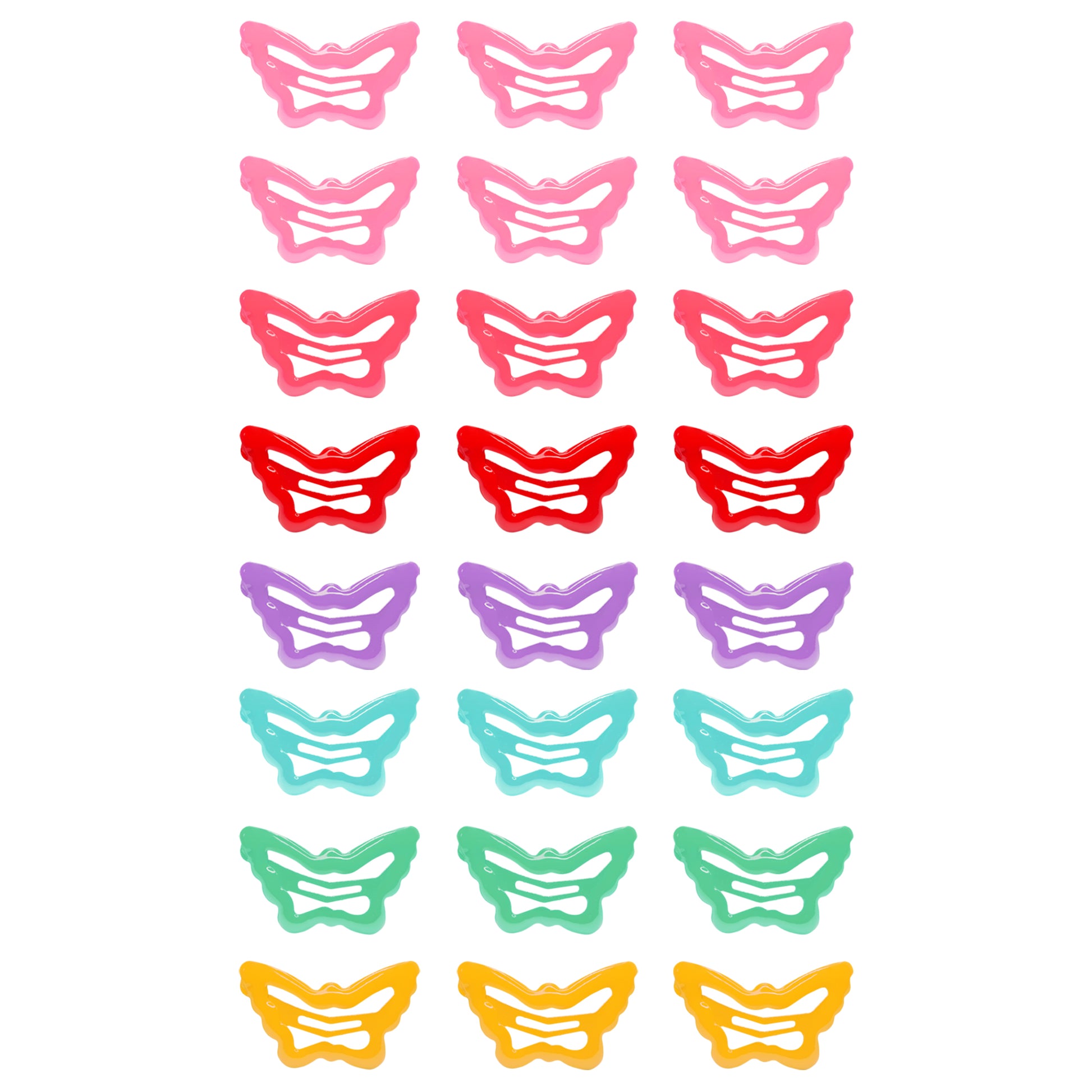 Sanas Butterfly Tic Tac Hair Clips 24Pcs Mixed Colors