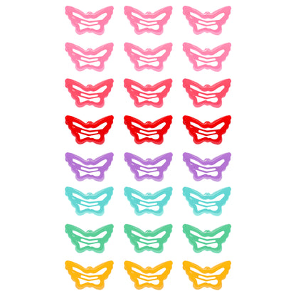 Sanas Butterfly Tic Tac Hair Clips 24Pcs Mixed Colors