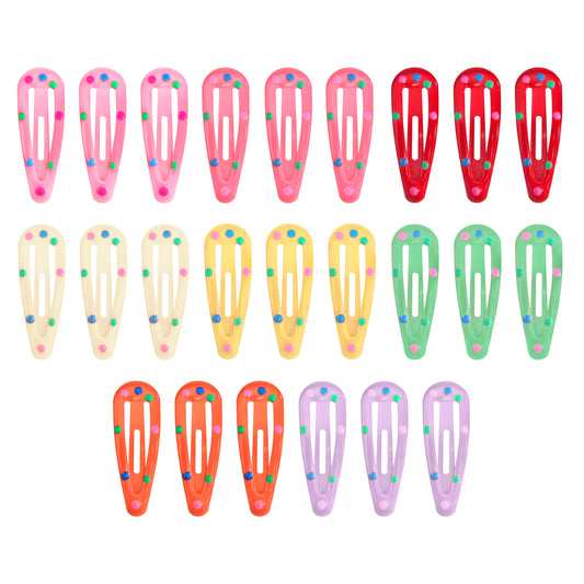 Sanas (24Pcs) Small Tic Tac Hair Clips For Women Stylish Polka Dot Tic Tac Clip For Girls Hair Accessories For Kids Girls Return Gifts Baby Hair Clips For Girls Baby Clips For Kids (Multicolor) (24Pcs)