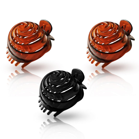 Sanas rose bun hair clutcher for women black and brown strong hold claw clips