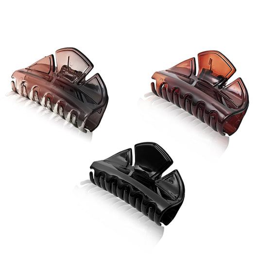 SANAS (3 Pcs) Korean Hair Claw Clips Stylish Aesthetic Fashion Hair Accessories for Women and Girls Versatile 3 Shades (3 Pcs)