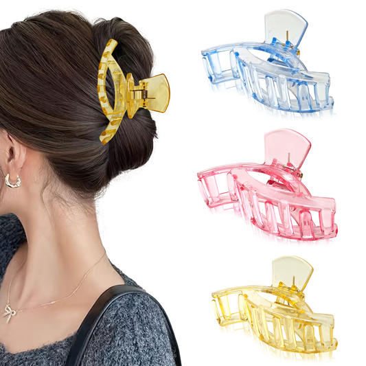 Sanas Transparent Eye shape Butterfly Clips for Woman - 3Pc