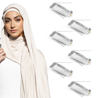SANAS silver dupatta clips with safety pins for women and brides