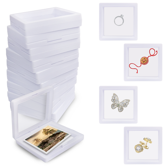 Sanas White Acrylic Shadow Box - 10Pcs
