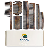 Sanas Comb Set For Women (7Pcs) Wood-Like Plastic Wooden Comb