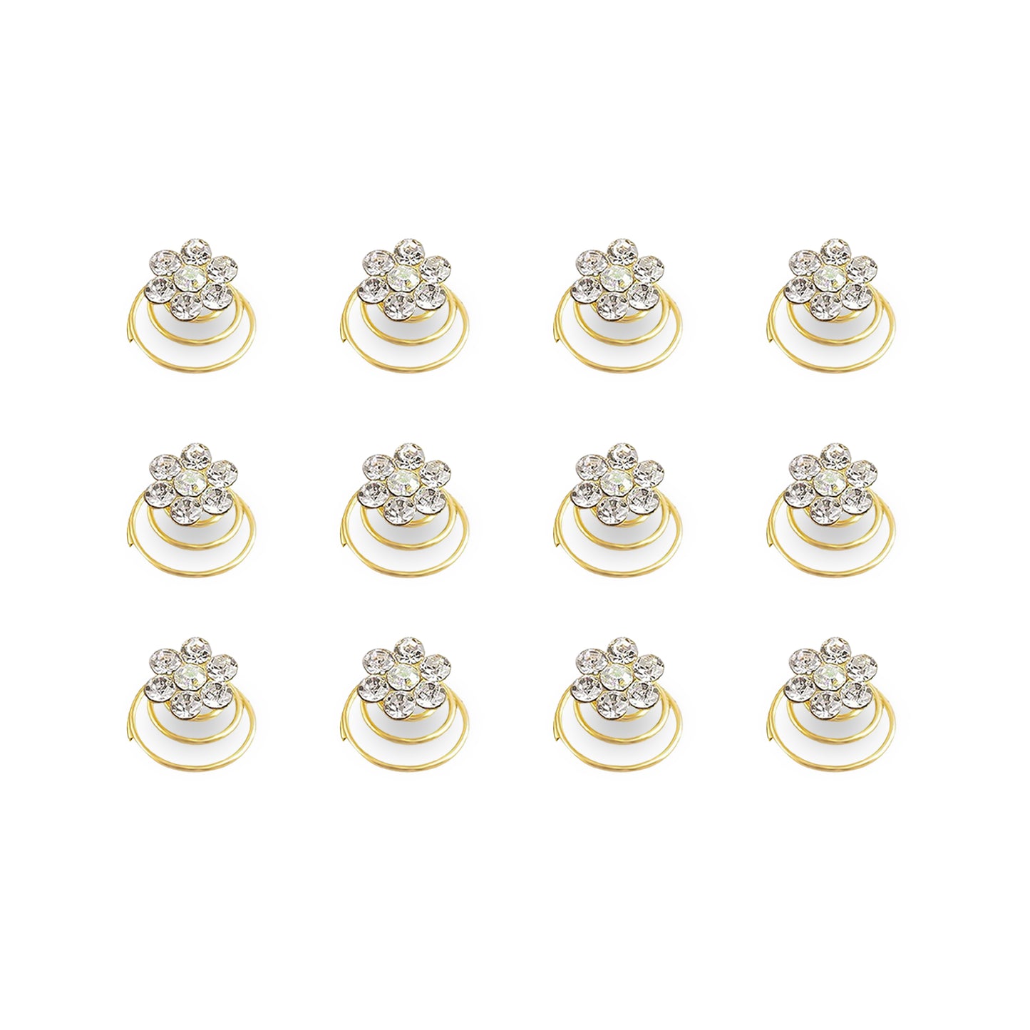 Sanas Pearl Spring Bun Pins – Easy Hair Bun Styling Accessories for Women – 12 Pcs